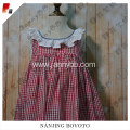 wholesale boutique red gingham lace dress